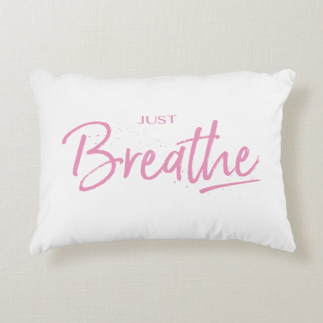 Bara Breathe, Yoga, Zen Quote Prydnadskudde (Framsidan)