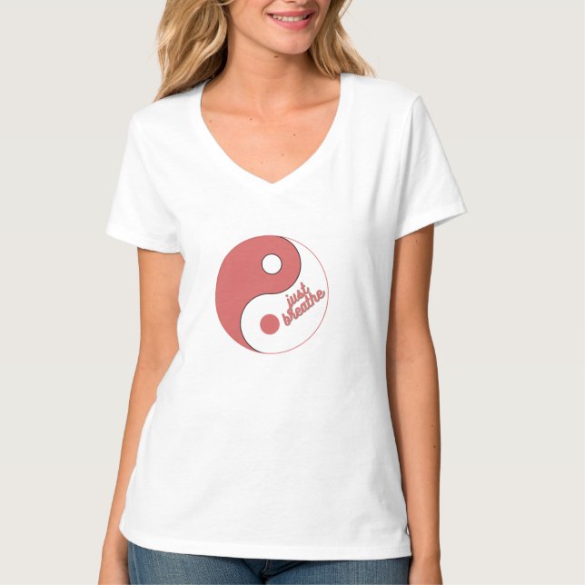 "Bara Breathe - Zen Design Women's T-Shirt" T Shirt (Framsida)