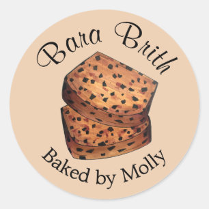 Bara Brith Wales Welsh Bread Fruit Loaf Baked by Runt Klistermärke