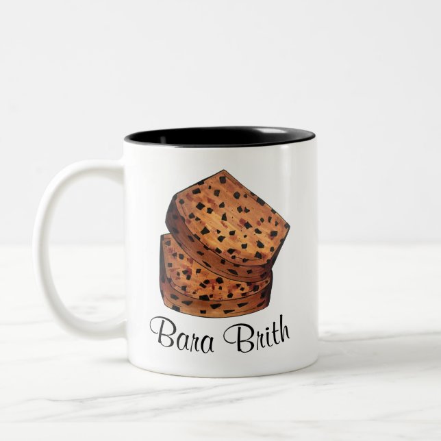 Bara Brith Wales Welsh Bread Fruit Loaf Baking Två-Tonad Mugg (Vänster)