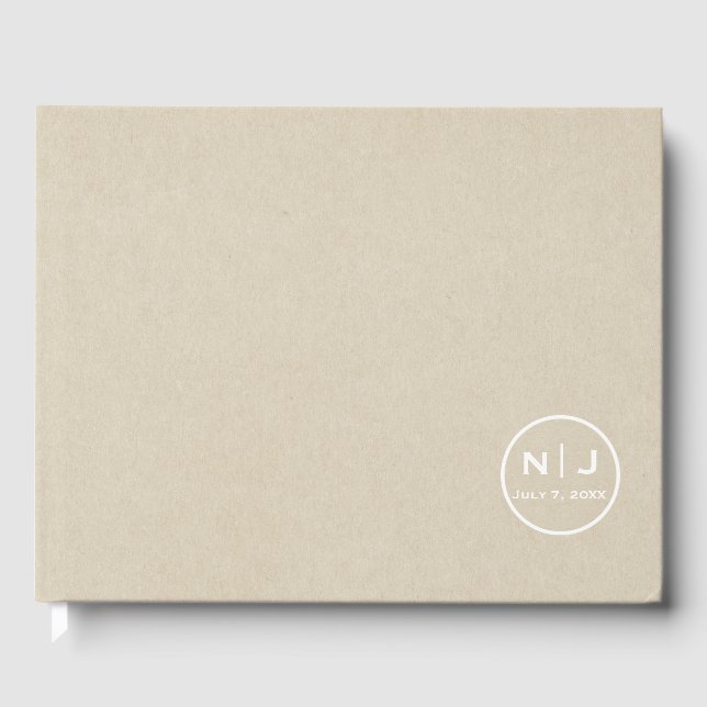 Bara Brown Kraft Rustic Landsbyggsbröllop Minimum Gästböcker (Framsida)