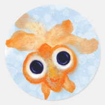Bara bubblar av Watercolor Guldfisk Klistermärken