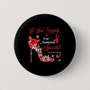 Bära Burgundy Butterflies Brain Aneurysm Awareness Knapp
