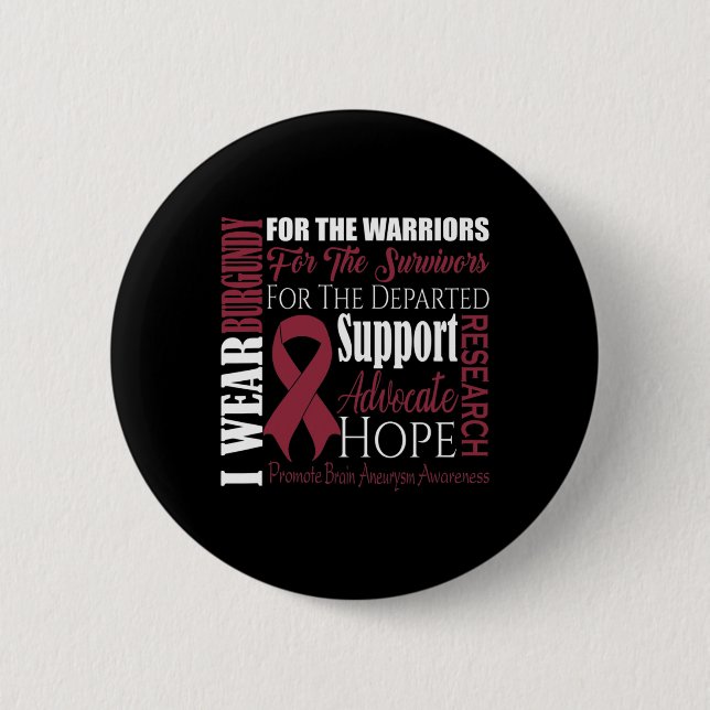 Bära Burgundy for Brain Aneurysm Awareness Survivo Knapp (Framsida)