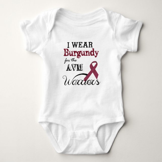 Bära Burgundy för rankan för AVM-krigarebaby T-shirt (Framsida)