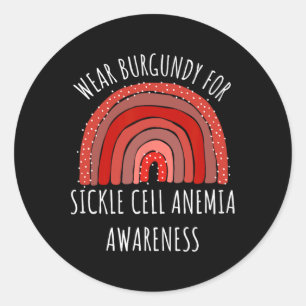 Bära Burgundy for sickle Cell Anemi Awareness Runt Klistermärke