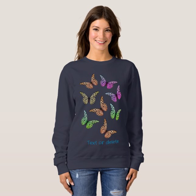 Bara Butterflies Personlig T Shirt (Hel framsida)