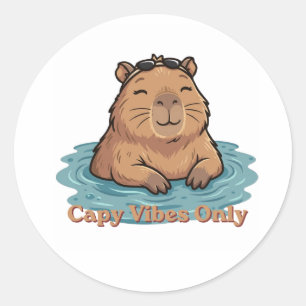 Bara Capy Vibes Runt Klistermärke