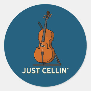 Bara Cellin Cello-utskrift Runt Klistermärke