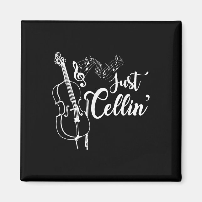 Bara Cellin Funny Cellist Musician Gift Cello Magnet (Framsidan)
