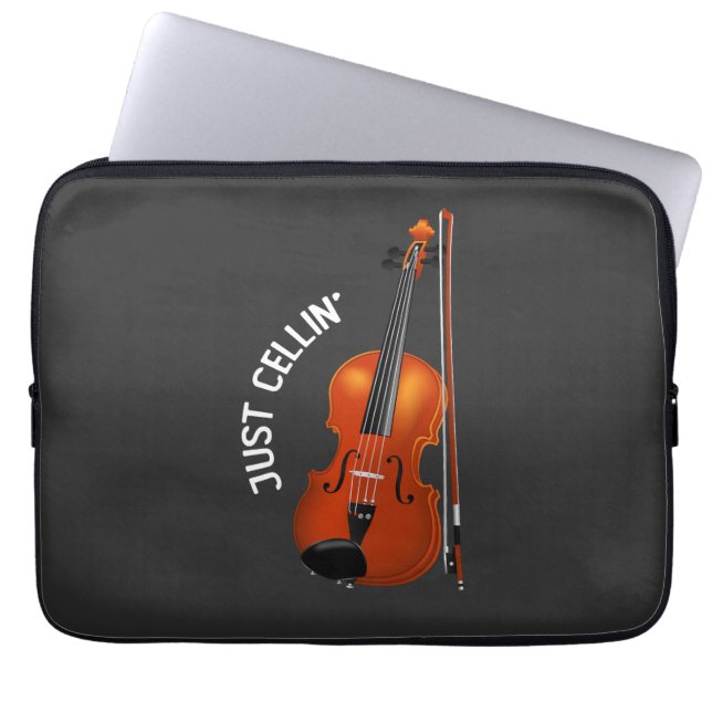 Bara Cellin' Funny Chilling Cello Violin Laptop Fodral (Framsidan)