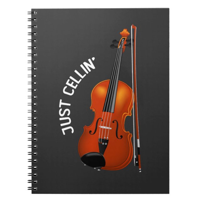 Bara Cellin' Roligt Avslappnad Cello Fiol Anteckningsbok (Framsidan)