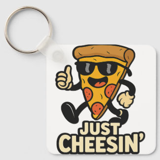 Bara Cheesin'Funny Pizza Keychain - Cute Gift Nyckelring
