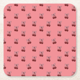 Bara Cherries Underlägg Papper Kvadrat