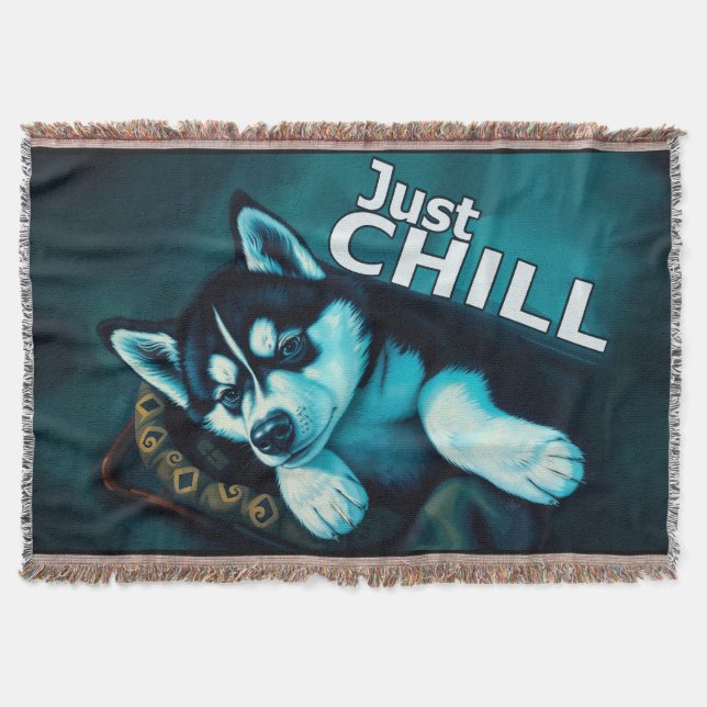 Bara Chill Husky Puppy Filt (Framsidan)