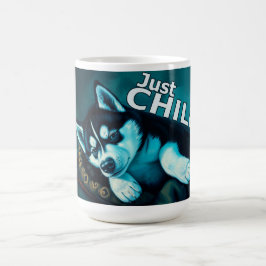 Bara Chill Husky Puppy Kaffemugg