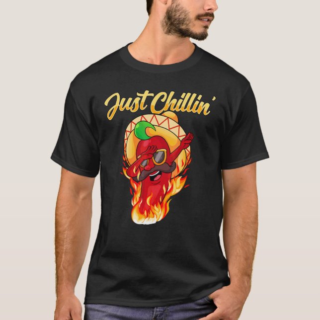 Bara Chillin Dabbing Chili Pepper Hett Spice Food T Shirt (Framsida)