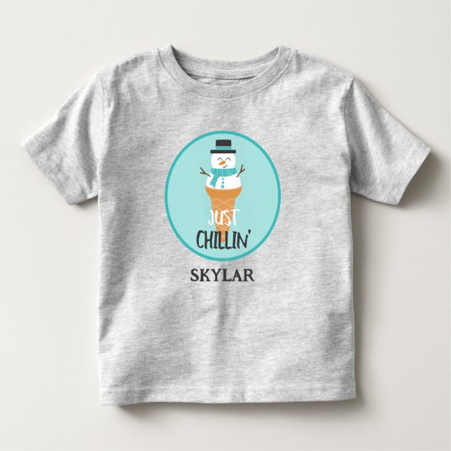 Bara Chillin Funny Snögubbe Snö Cone Winter T Shirt (Framsida)
