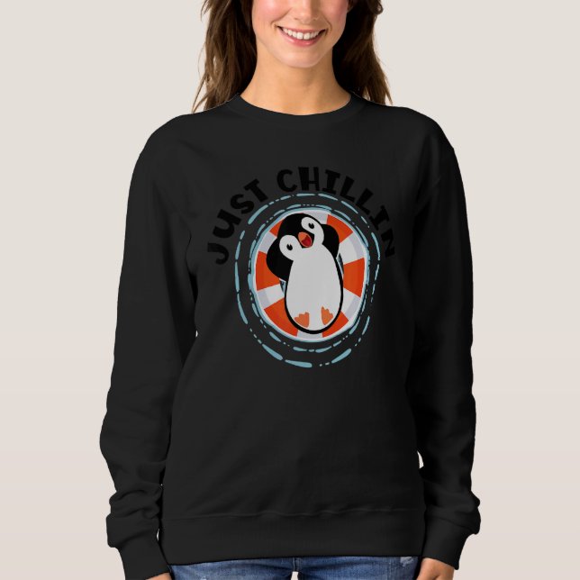 Bara Chillin Kung Emperor Sea Bird Penguin Pengui T Shirt (Framsida)