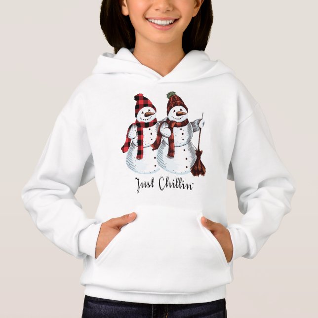 Bara Chillin Twillingar Snögubbe Funny Chirstmas H T Shirt (Framsida)