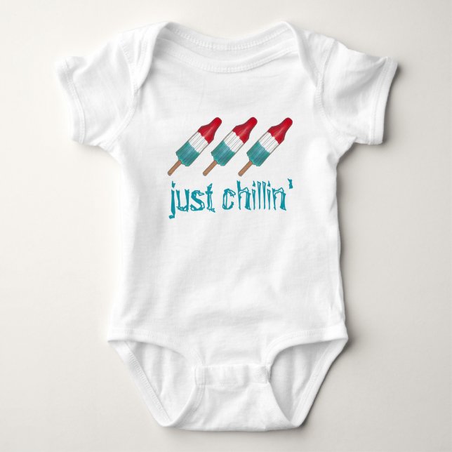 Bara Chillin'Rocket Pops Popsicle Patriotic USA Tee (Framsida)