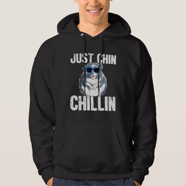 Bara Chin Chillin Adsible Cute Animal Älskare Hoodie (Framsida)