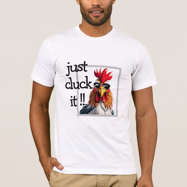 Bara Cluck IT, Lundny Tupp Ordlek Shirt T Shirt (Framsida)