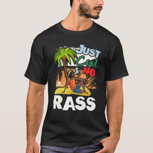 Bara Coola No Rass Roligt Rasta Caribbean Ztyle T Shirt (Framsida)