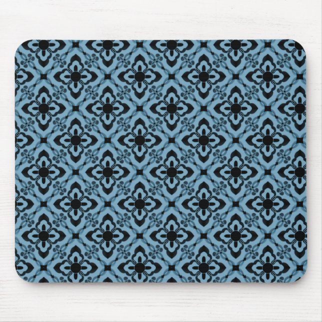 Bara Dazzling Damask Mousepad, ljusblå Musmatta (Framsidan)