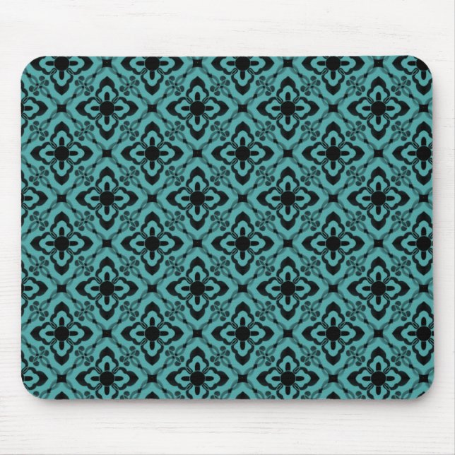 Bara Dazzling Damask Mousepad, Turquise Musmatta (Framsidan)
