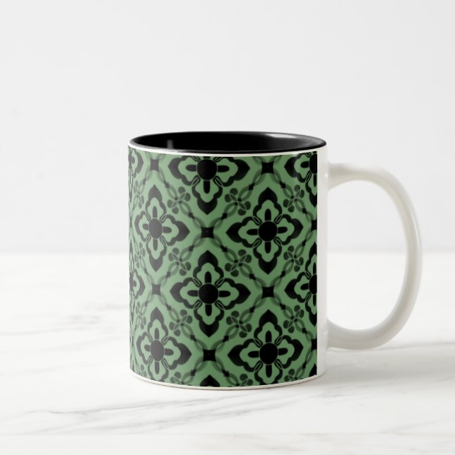 Bara Dazzling Damask Mugg, Grönt Två-Tonad Mugg (Höger)