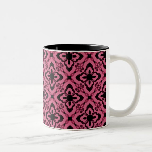 Bara Dazzling Damask Mugg, Rosa Två-Tonad Mugg (Höger)