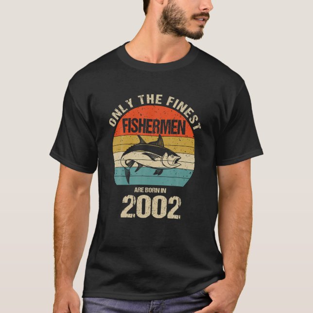 Bara De Finaste Fiskarna Föds 2002 Roligt F T Shirt (Framsida)