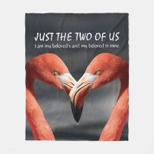 BARA DE TVÅ USA Flamingo Valentine Christian Fleecefilt