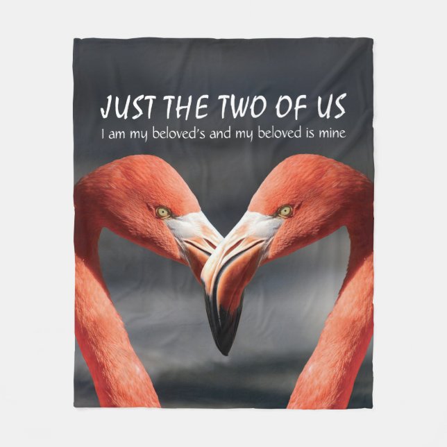 BARA DE TVÅ USA Flamingo Valentine Christian Fleecefilt (Framsidan)