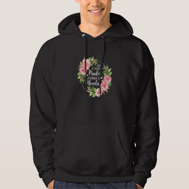 Bara Den Bästa Modern Blir Mormor Spanska Stor Hoodie (Framsida)