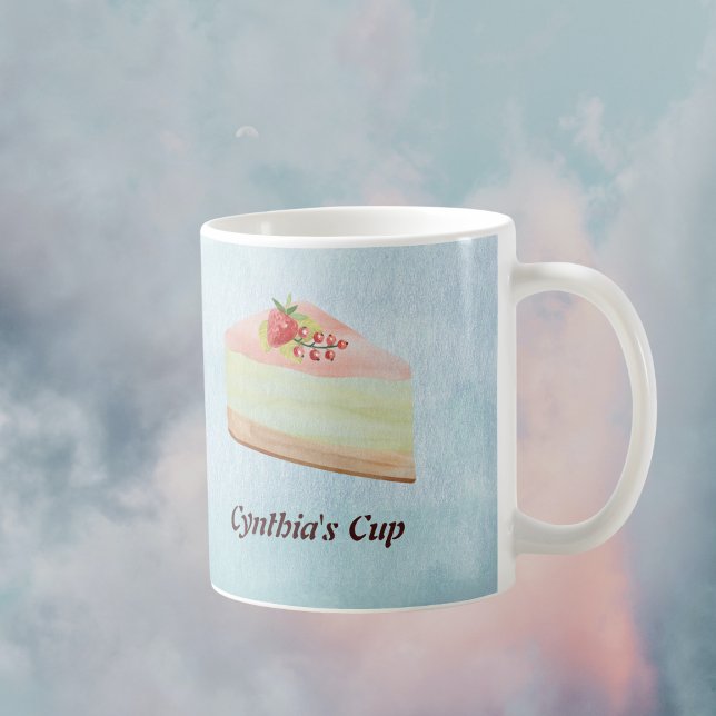 Bara Desserter med Monogram i mjuka vattenfärger Kaffemugg (Skapare uppladdad)