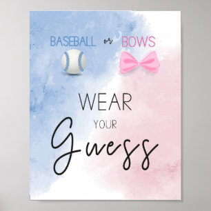 Bära din gissningslista gender visar party poster
