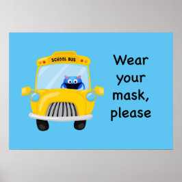 Bära din mask, tack, Monster på Buss i skolan Poster