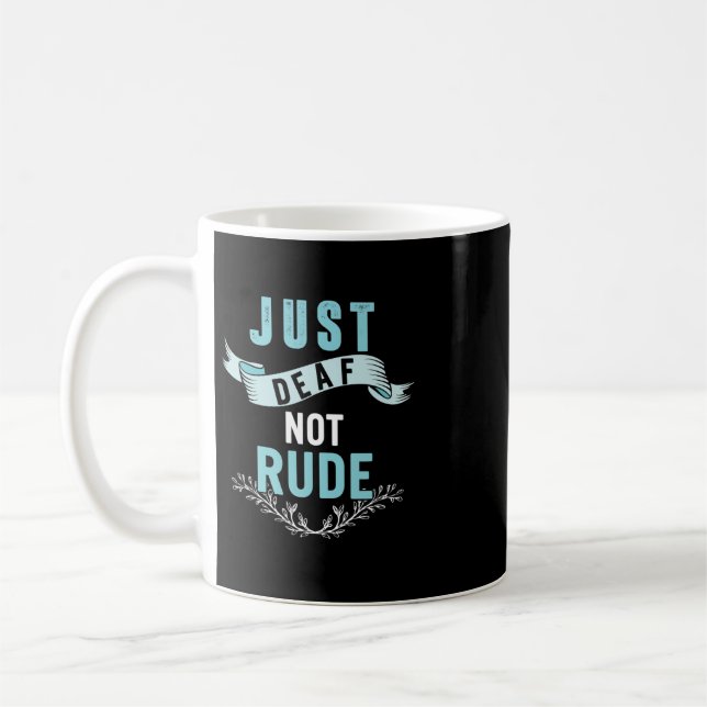 Bara döv inte oartig döv medvetenhet gul band som kaffemugg (Vänster)