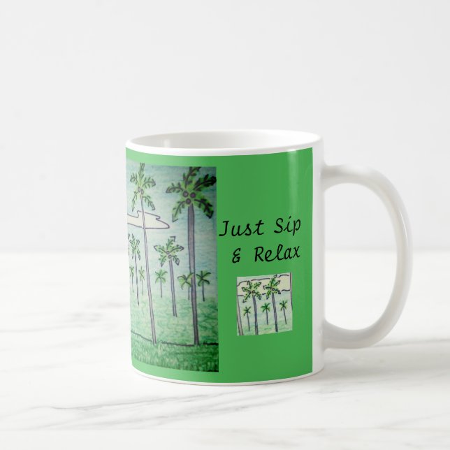 Bara Drick Och Slappna Av Palmträdslund  Kaffemugg (Höger)