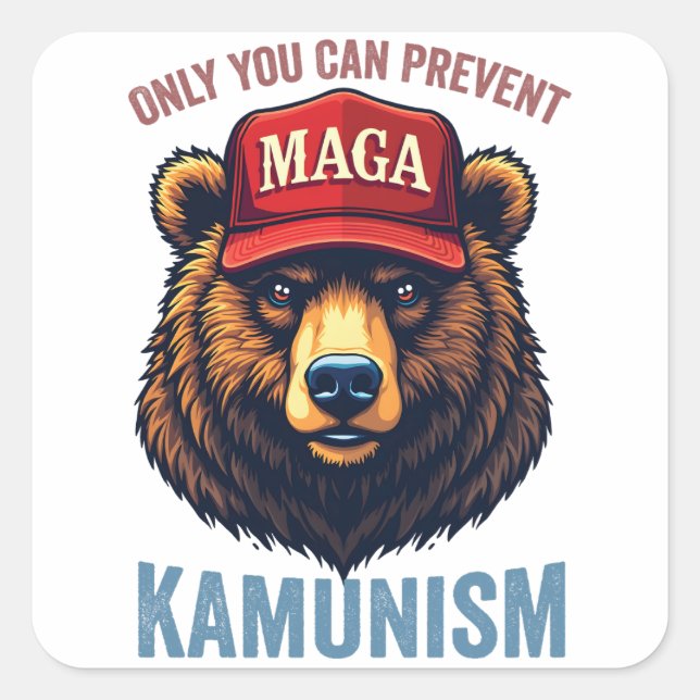 Bara du kan förhindra kamunism fyrkantigt klistermärke (Framsida)