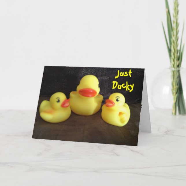 BARA DUCKY OCH SÅ LUCKY-NYFÖDD BEBIS GRATULERART! KORT (Framsida)