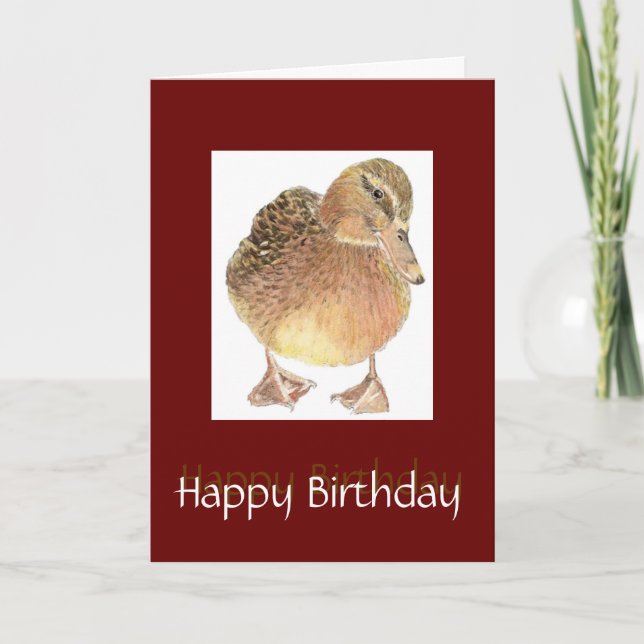 Bara Ducky Roligt Birthday Cute Bird Kort (Framsida)