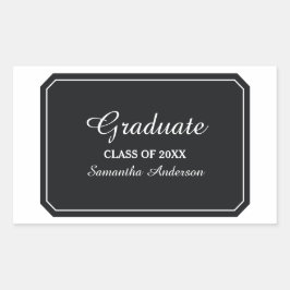 Bara Elegant Black Studenten Stickers Rektangulärt Klistermärke