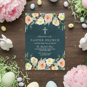 Bara Elegant Blommigt Påsk Brunch Inbjudningar
