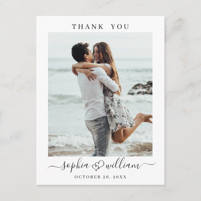 Bara Elegant bröllop Hearts Photo Tack Vykort (Framsida)