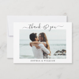 Bara Elegant bröllop Hearts Simple Photo Tack Kort