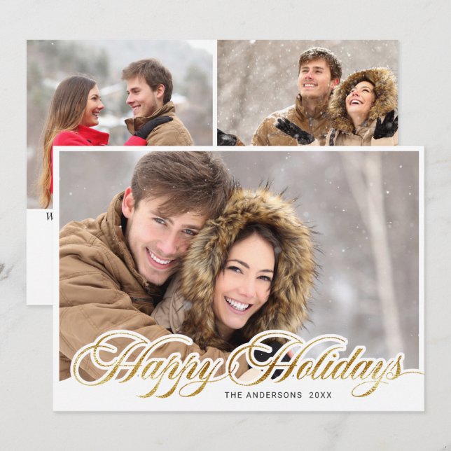 Bara Elegant jul 3 PHOTO Hälsning Julkort (Fram/baksida)