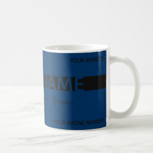 Bara elegant marint svart rand-affärskort kaffemugg